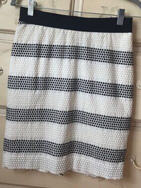 Talbots Striped Skirt- 2P - Dark Navy & White